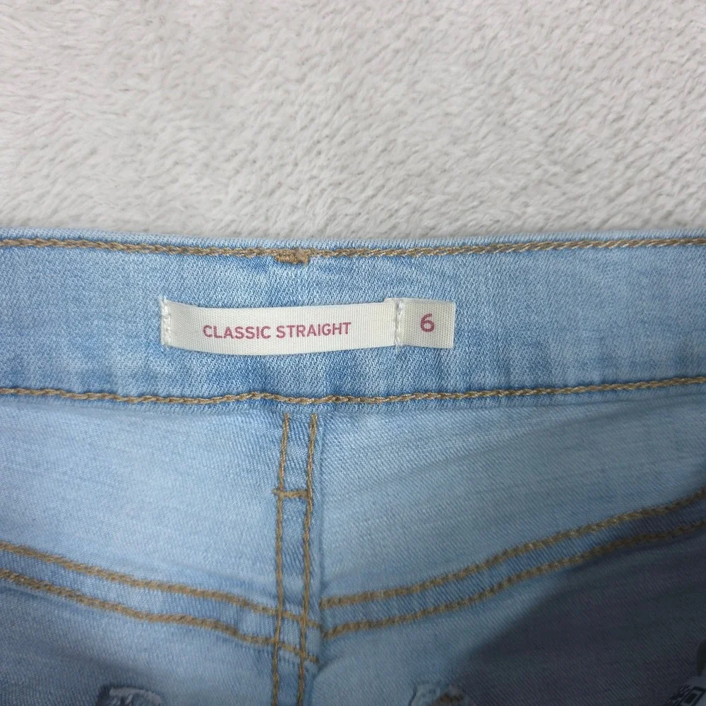 Levi Strauss Classic Straight Jeans Men 28x30 Cotton Blue Stretch Light Wash